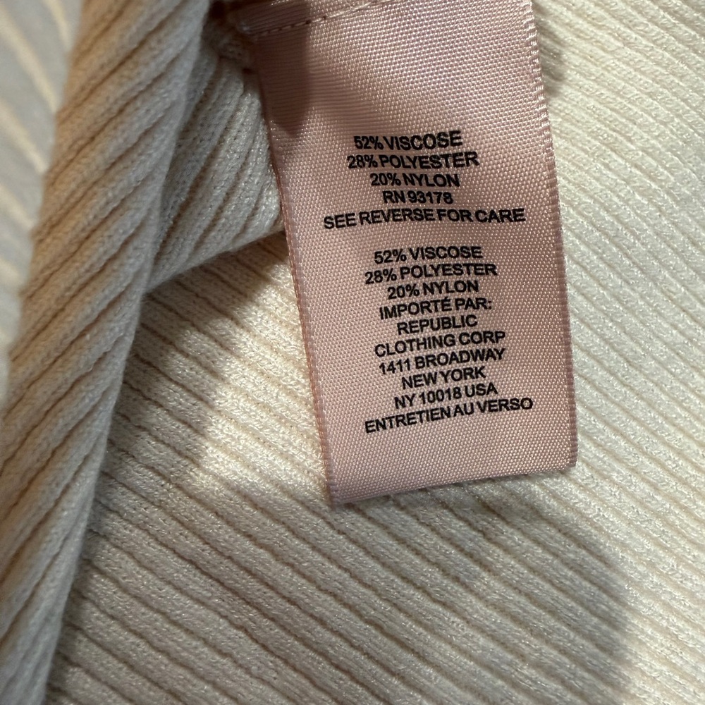Philosophy Cream Color Off-Shoulder Sweater with Black Whipstitch. Size Medium. - Picture 3 of 8